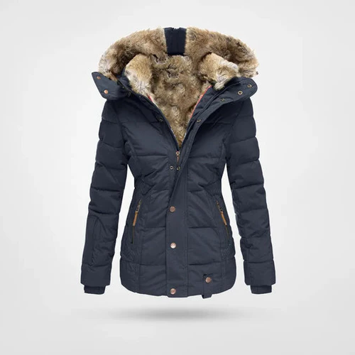 Hooded Winter Coat with Fleece Lining and Water Resistant Shell