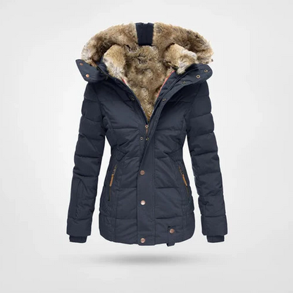 Hooded Winter Coat with Fleece Lining and Water Resistant Shell