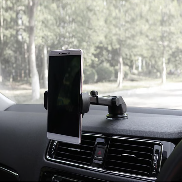 Windshield Phone Mount with Retractable Arm and 360 Degree Rotation