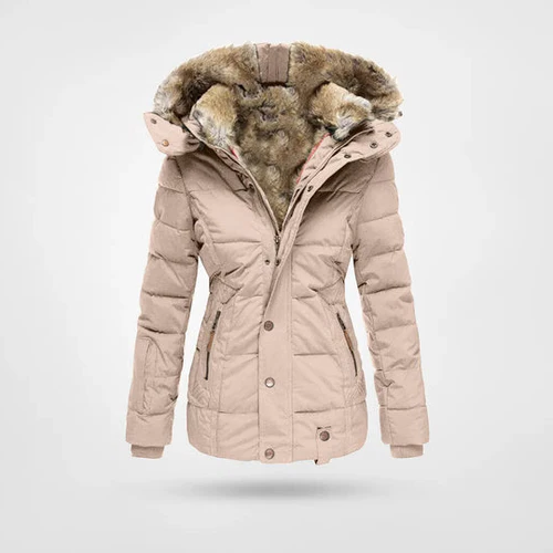 Hooded Winter Coat with Fleece Lining and Water Resistant Shell