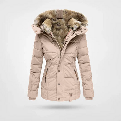 Hooded Winter Coat with Fleece Lining and Water Resistant Shell