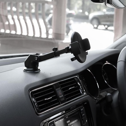 Windshield Phone Mount with Retractable Arm and 360 Degree Rotation