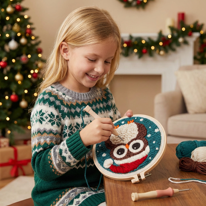 Beginner Punch Needle Embroidery Kit with Cute Animal Design Options