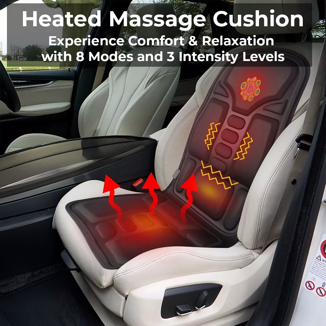 Back Massage Cushion with Eight Motors and Heat Function, Wired Remote Control