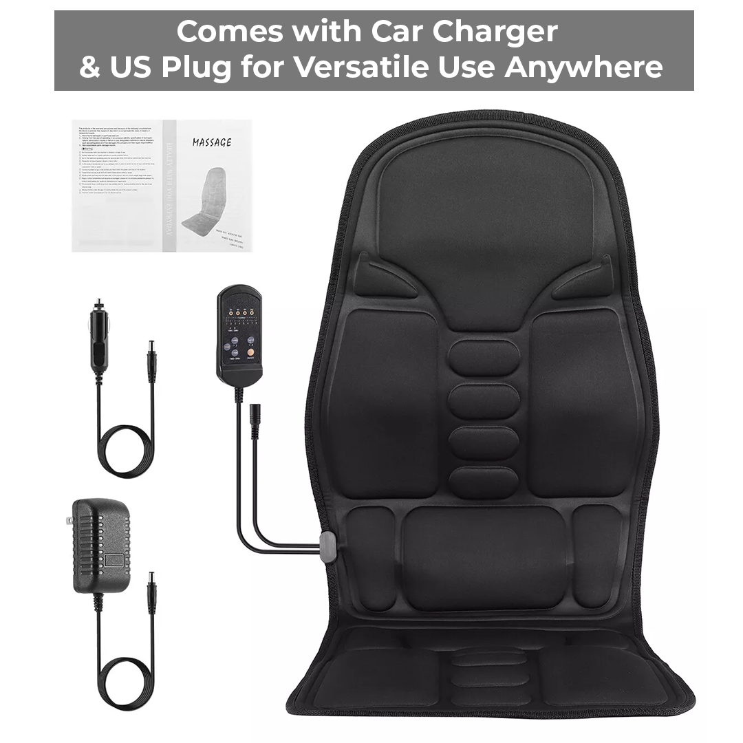 Back Massage Cushion with Eight Motors and Heat Function, Wired Remote Control