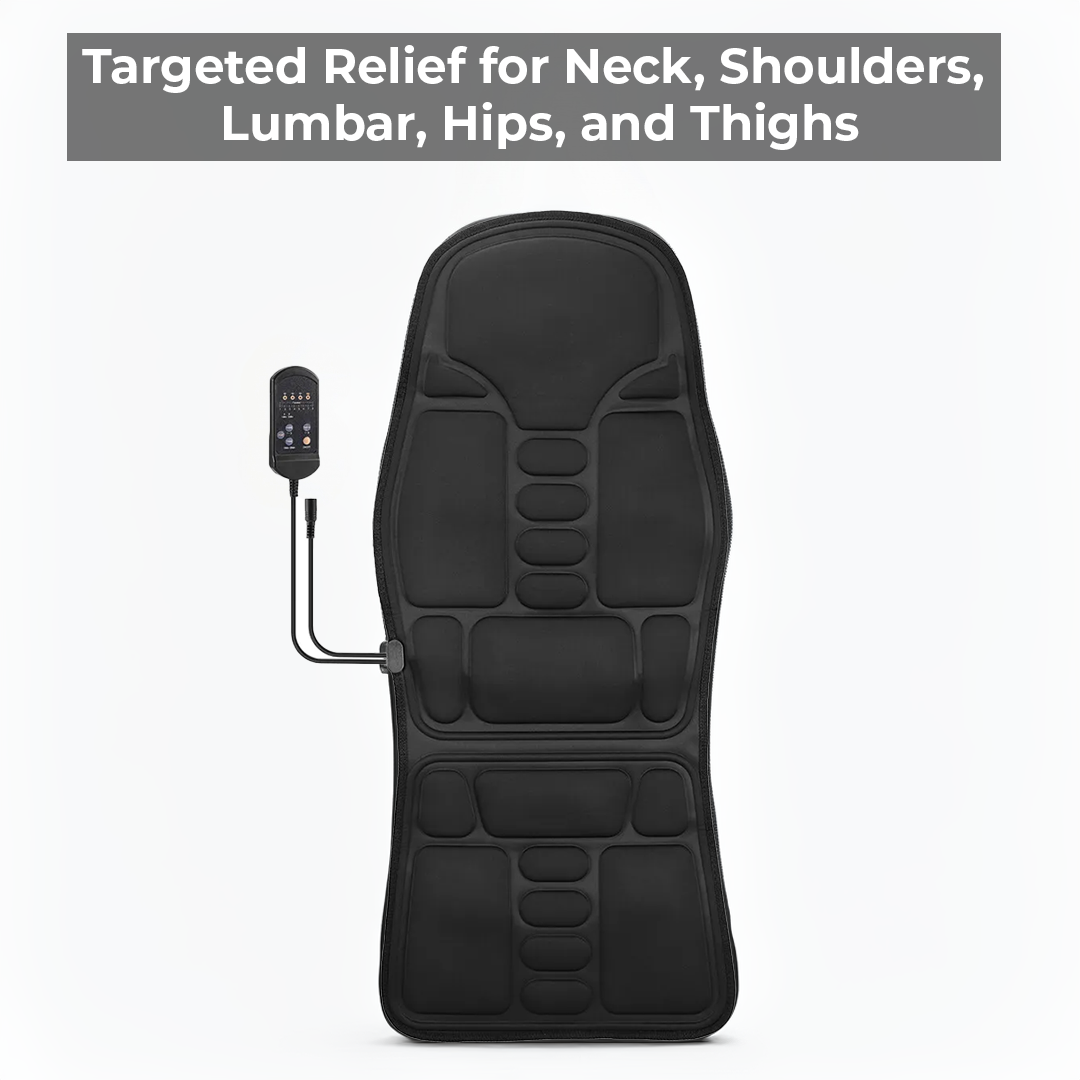 Back Massage Cushion with Eight Motors and Heat Function, Wired Remote Control
