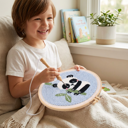 Beginner Punch Needle Embroidery Kit with Cute Animal Design Options