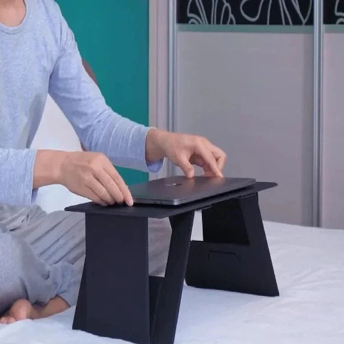 Portable Foldable Laptop Desk with Smooth Work Surface and Flat Storage for Bed and Couch