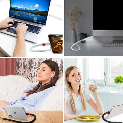 Foldable Phone Charging Cable with Stand Function and Data Transfer, 2.4A Fast Charge