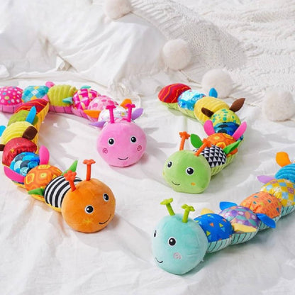 Plush Caterpillar with Musical Squeeze Segments and Bright Colors for Babies