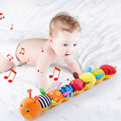 Plush Caterpillar with Musical Squeeze Segments and Bright Colors for Babies
