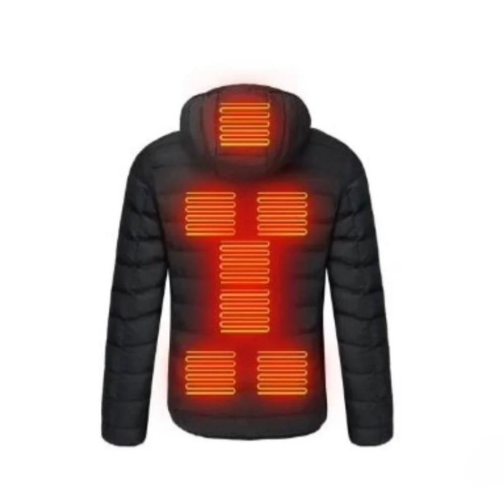 Electric Heated Jacket with Three Heat Settings and Rechargeable Battery for Winter Wear