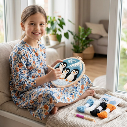 Beginner Punch Needle Embroidery Kit with Cute Animal Design Options