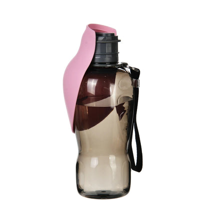 Dog Water Bottle with Foldable Bowl and Leakproof Locking System, 27oz Capacity