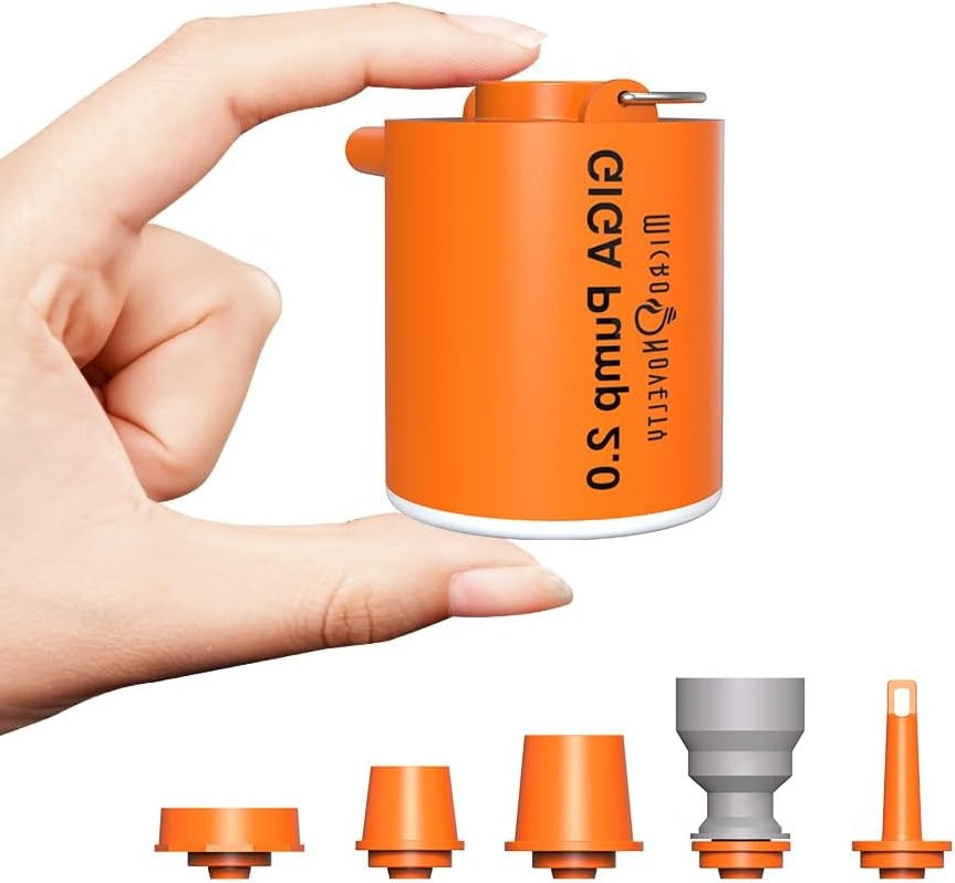 Portable Air Pump with Dual Inflation and Vacuum Mode, Built-in LED Light
