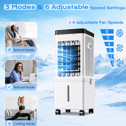 Portable Evaporative Air Cooler for Home, 12L Tank & Timer - Image 1