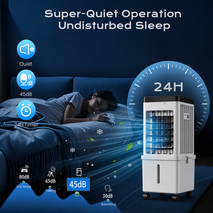 Portable Evaporative Air Cooler for Home, 12L Tank & Timer - Image 1