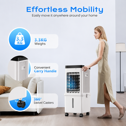 Portable Evaporative Air Cooler for Home, 12L Tank & Timer - Image 2