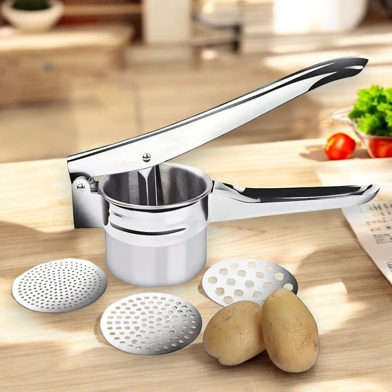 Potato Ricer German Stainless Steel Potato Ricer with 3 Interchangeable Discs – Feanatic