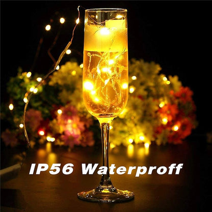 100 Pack Waterproof Mini LED Fairy String Lights with Flexible Silver Wire for Weddings and Party Decor