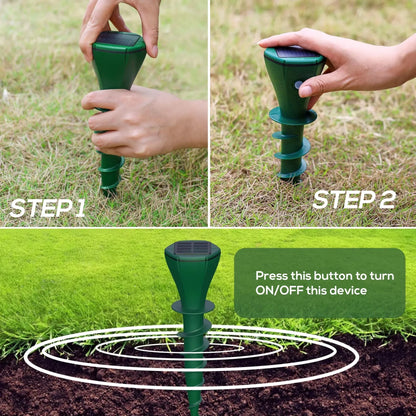 Ultrasonic Snake Deterrent Stake for Outdoor Gardens