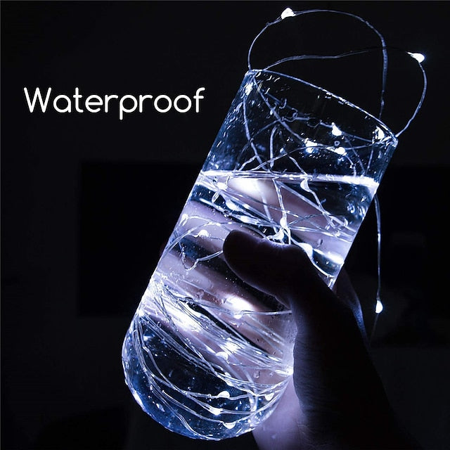 100 Pack Waterproof Mini LED Fairy String Lights with Flexible Silver Wire for Weddings and Party Decor