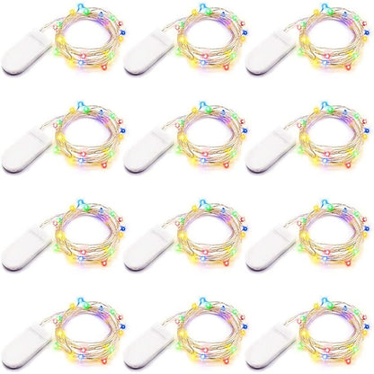 100 Pack Waterproof Mini LED Fairy String Lights with Flexible Silver Wire for Weddings and Party Decor