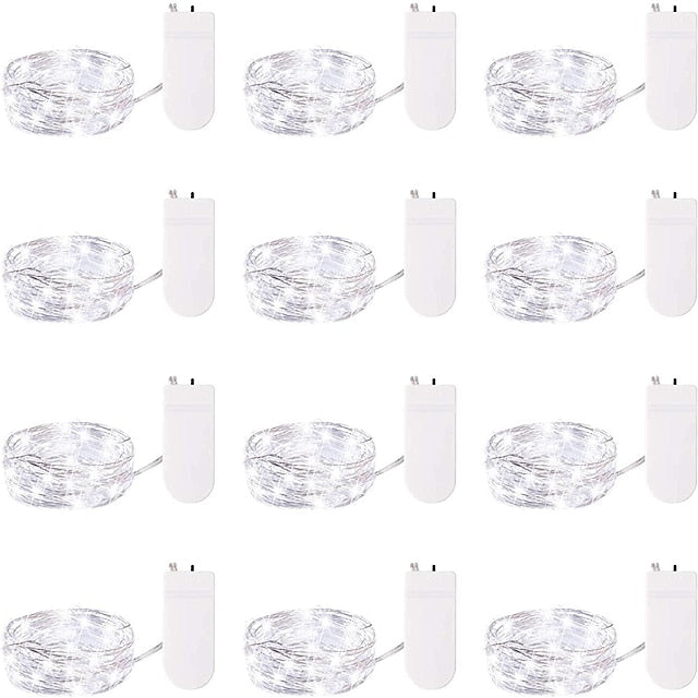 100 Pack Waterproof Mini LED Fairy String Lights with Flexible Silver Wire for Weddings and Party Decor