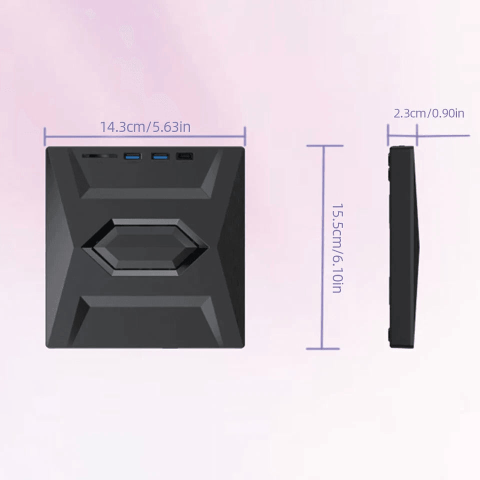 Portable USB CD DVD Drive with Burner and SD Card Hub for Windows and Mac Laptops