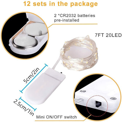 100 Pack Waterproof Mini LED Fairy String Lights with Flexible Silver Wire for Weddings and Party Decor