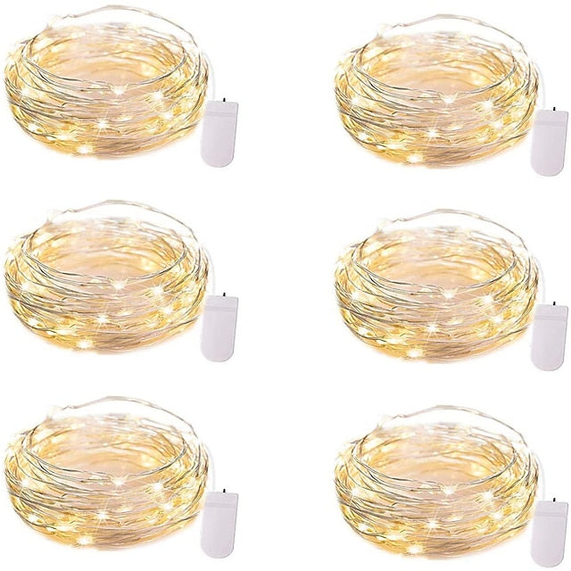 100 Pack Waterproof Mini LED Fairy String Lights with Flexible Silver Wire for Weddings and Party Decor