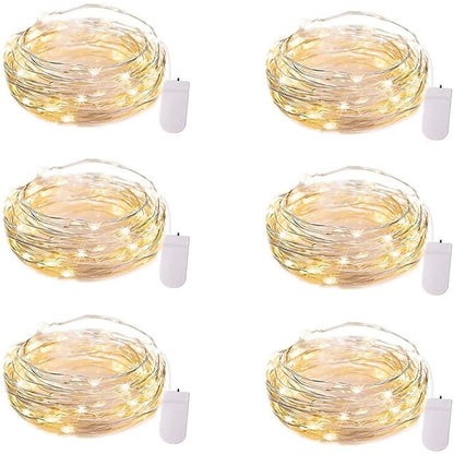 100 Pack Waterproof Mini LED Fairy String Lights with Flexible Silver Wire for Weddings and Party Decor