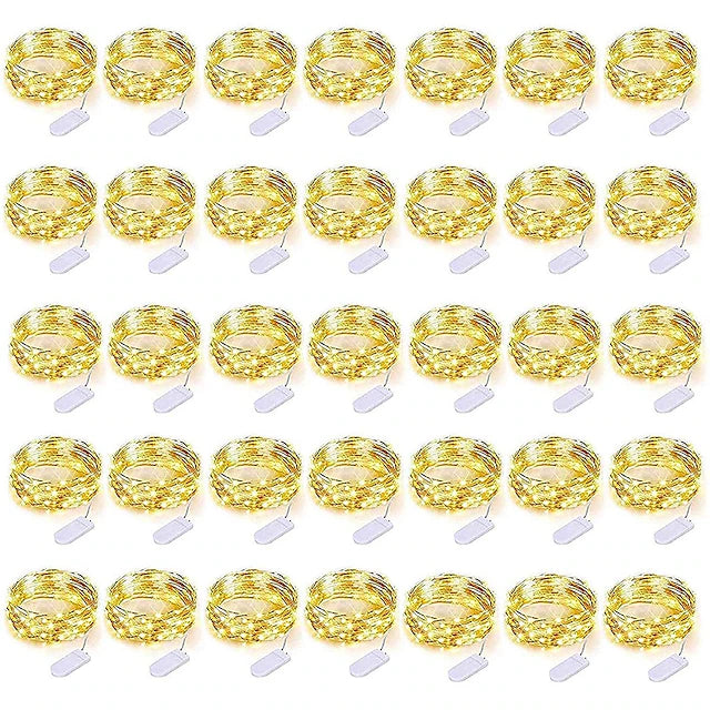 100 Pack Waterproof Mini LED Fairy String Lights with Flexible Silver Wire for Weddings and Party Decor
