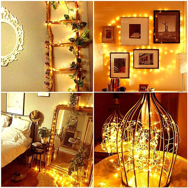 100 Pack Waterproof Mini LED Fairy String Lights with Flexible Silver Wire for Weddings and Party Decor