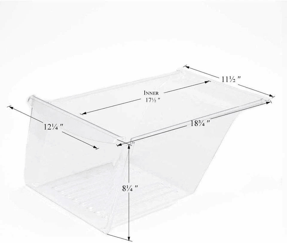 Clear Replacement Crisper Drawer Bottom for Frigidaire and Kenmore Refrigerators