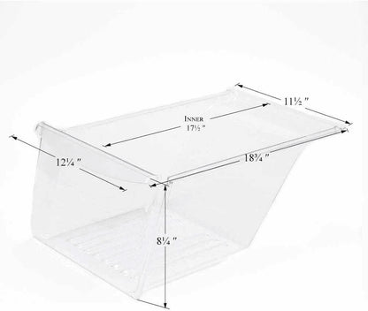 Clear Replacement Crisper Drawer Bottom for Frigidaire and Kenmore Refrigerators