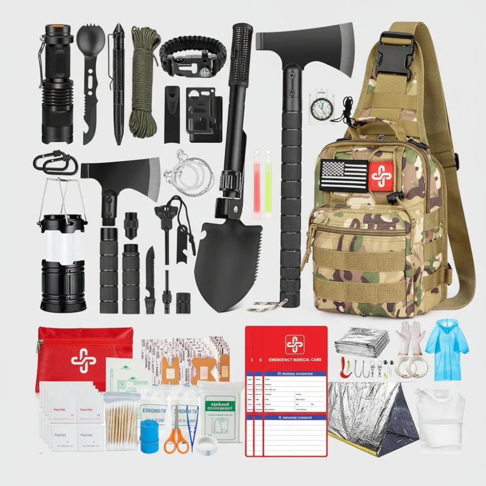 262 Piece Emergency Preparedness Bag with First Aid and Survival Gear