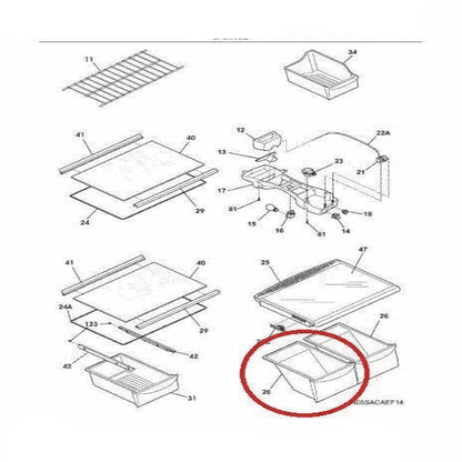 Clear Replacement Crisper Drawer Bottom for Frigidaire and Kenmore Refrigerators