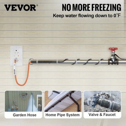 Self-Regulating Heat Cable for Pipe Freeze Protection in Cold Weather