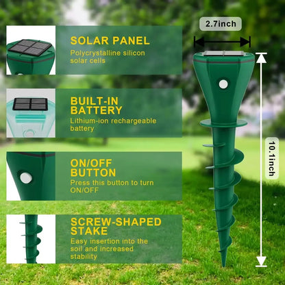 Ultrasonic Snake Deterrent Stake for Outdoor Gardens