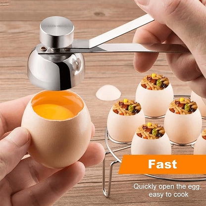 Stainless Steel Egg Shell Cracker and Cutter for Soft Boiled and Century Eggs in Home Kitchen