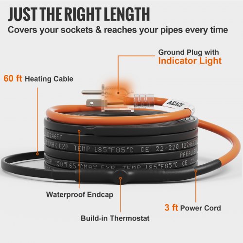 Self-Regulating Heat Cable for Pipe Freeze Protection in Cold Weather