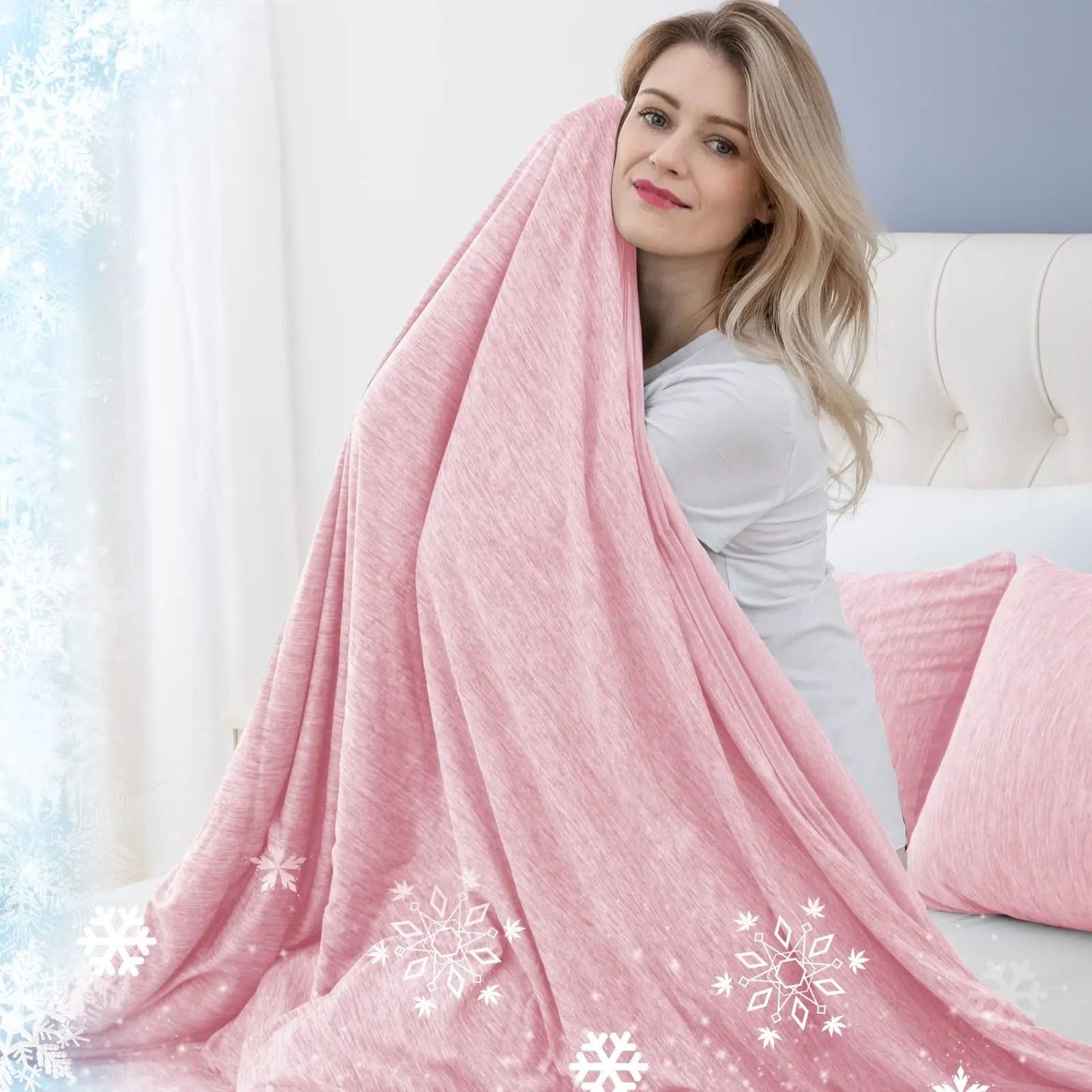 Cool-Touch Weighted Blanket with Breathable Fabric for Night Sweats