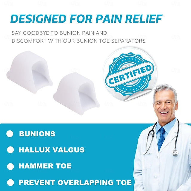 6 Pack Hammer Toe Corrector Splint with Toe Spacers for Bunions and Curled Toes in Men and Women