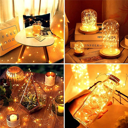 100 Pack Waterproof Mini LED Fairy String Lights with Flexible Silver Wire for Weddings and Party Decor