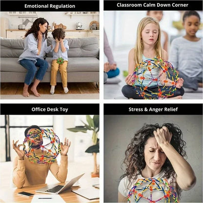 Expandable Sensory Breathing Sphere for Anxiety and Stress Management
