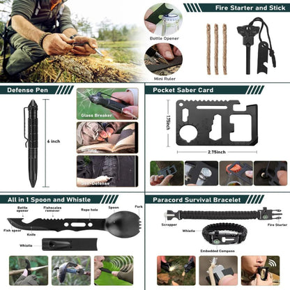 262 Piece Emergency Preparedness Bag with First Aid and Survival Gear