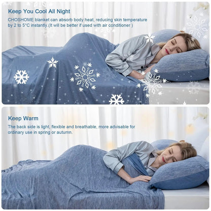 Cool-Touch Weighted Blanket with Breathable Fabric for Night Sweats
