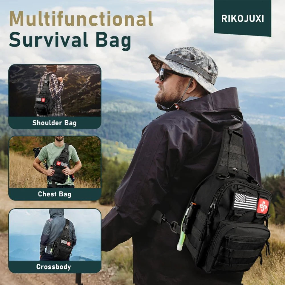 262 Piece Emergency Preparedness Bag with First Aid and Survival Gear