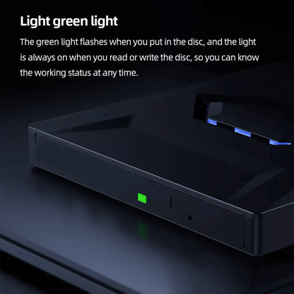Portable USB CD DVD Drive with Burner and SD Card Hub for Windows and Mac Laptops